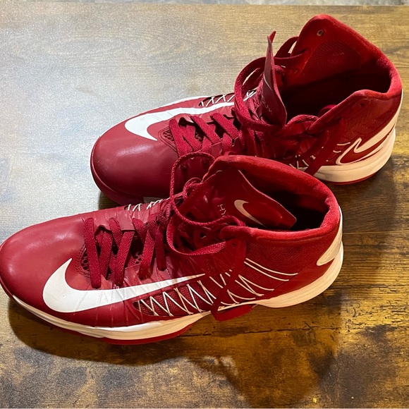 Vintage 2012 Men’s Nike Hyperdunk TB Mid Gym Red/Wht SZ 11 Authentic Hyperfuse - Picture 5 of 9